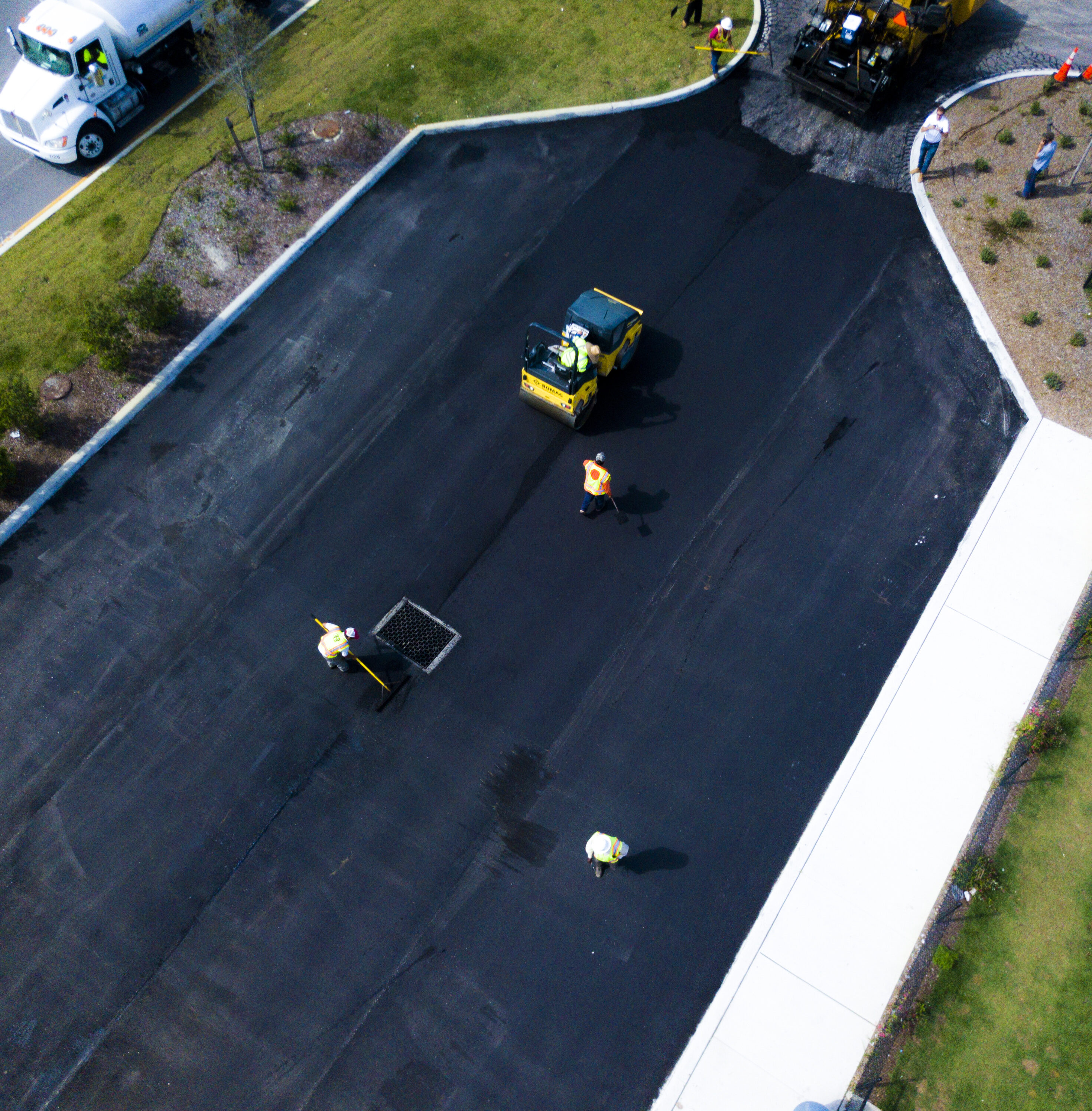 Aerial view of an All Paving project