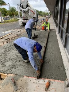 concrete sidewalk construction process