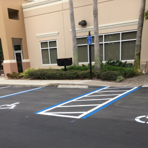 Empty parking lot spaces - ADA